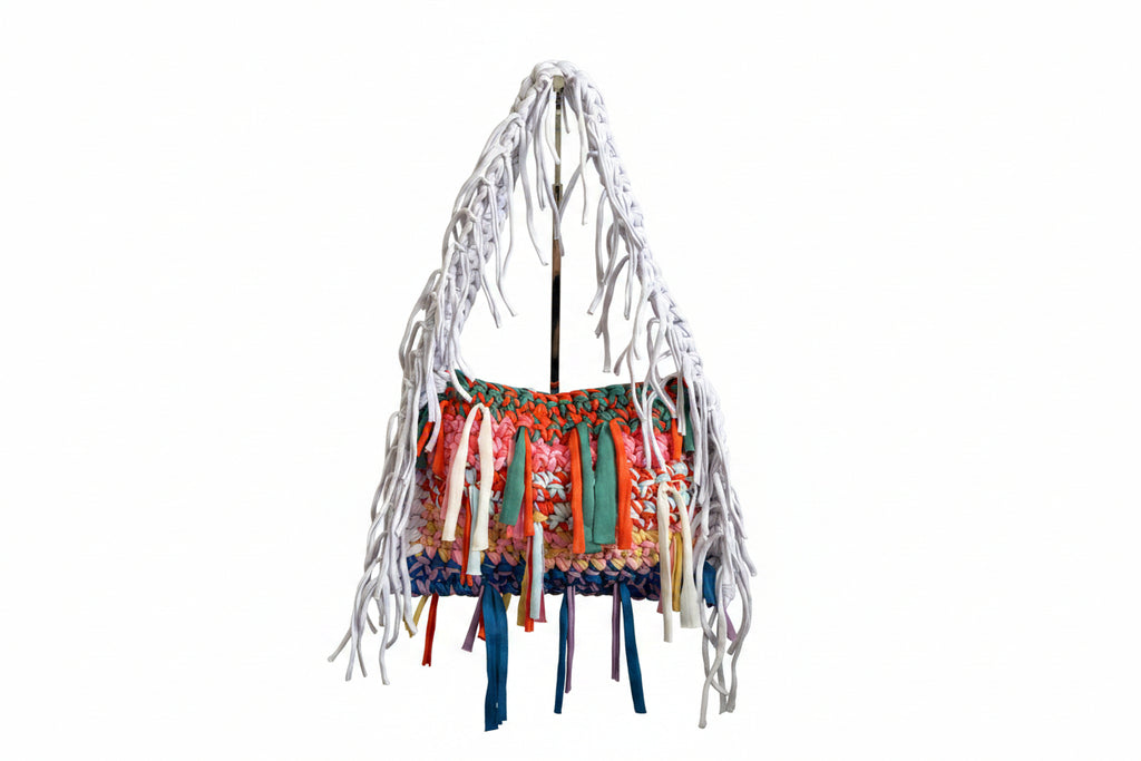 unique handmade colourful crochet bag